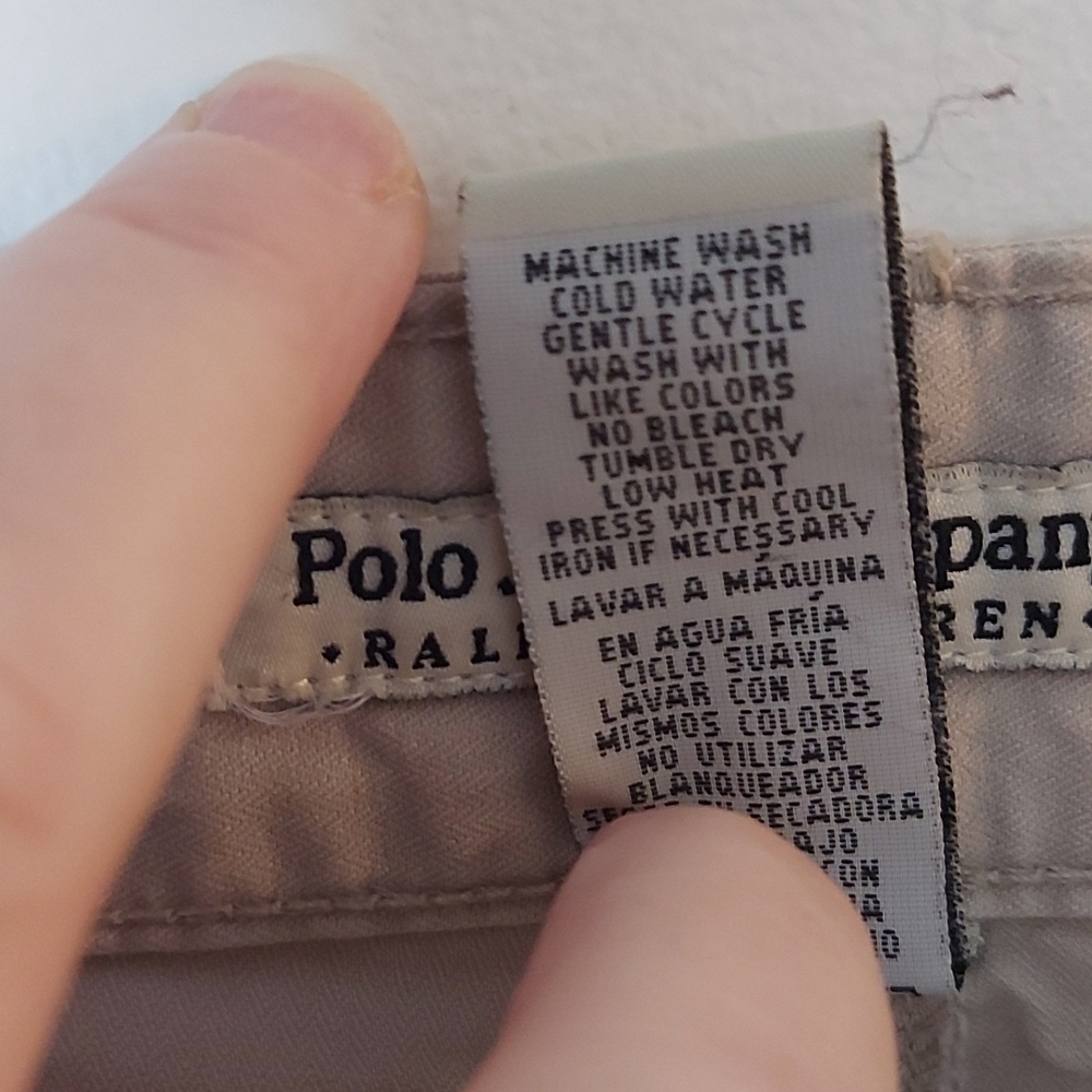 Vintage Polo Jeans Company Cargo Pants with Draw String Leg Beige Size 8 - Picture 10 of 10